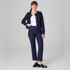 SPANX Original EveryWear Kick Flare Jeans Raw Indigo Blue Size XL